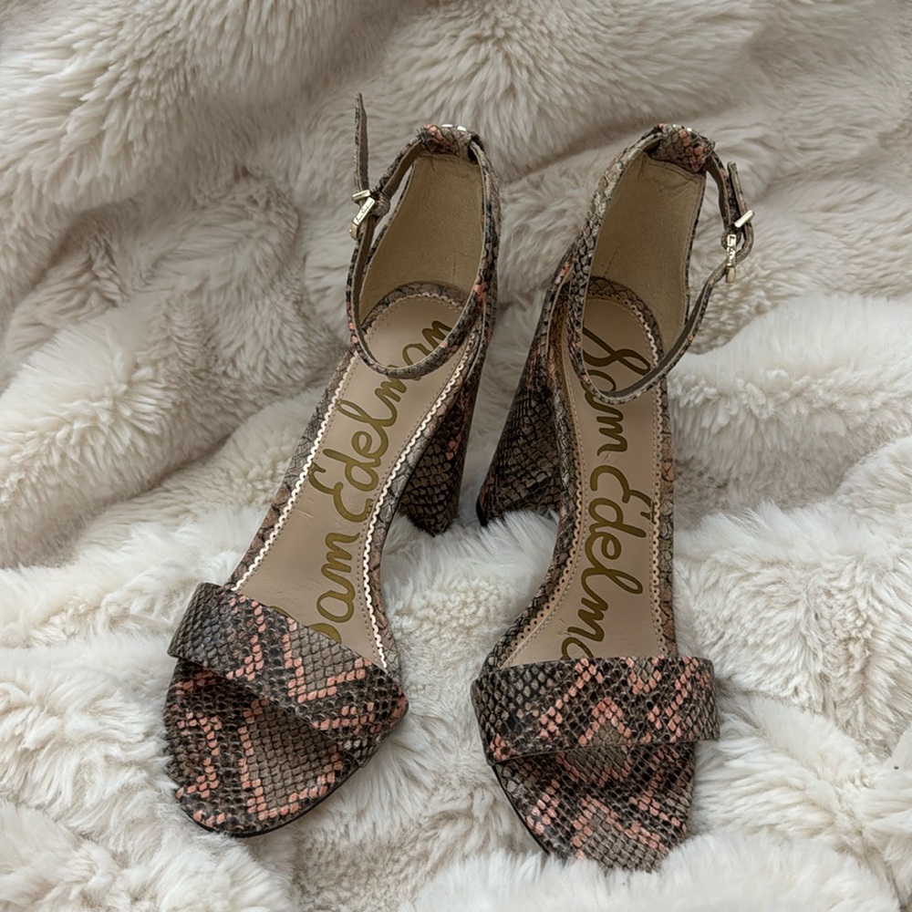 Sam Edelman snake print block sandals